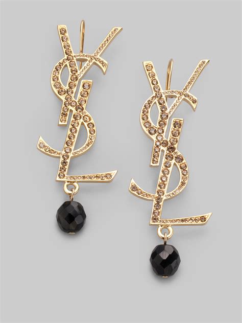 yves saint laurent logo earrings|More.